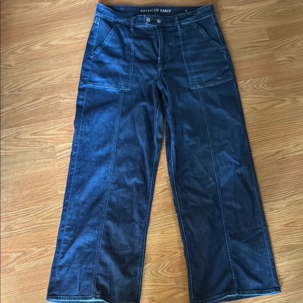 American Eagle Outfitters Blue Flare Wide Leg Jeans